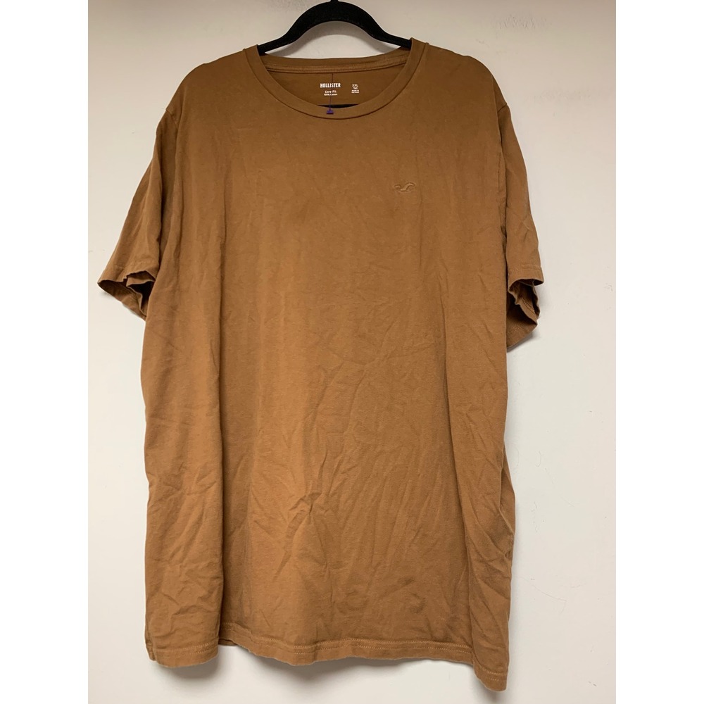 Hollister T-Shirt Mens XXL Tall Brown‎ Excellent Core Fit Cotton Logo 12295